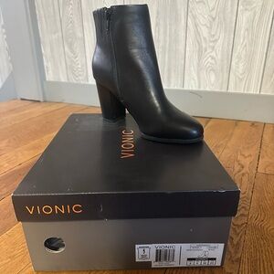 Vionic Black Heeled Boots for Women